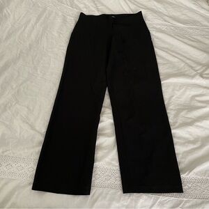 Eileen Fisher MEDIUM Linen Pants Black Stretch waist pullon